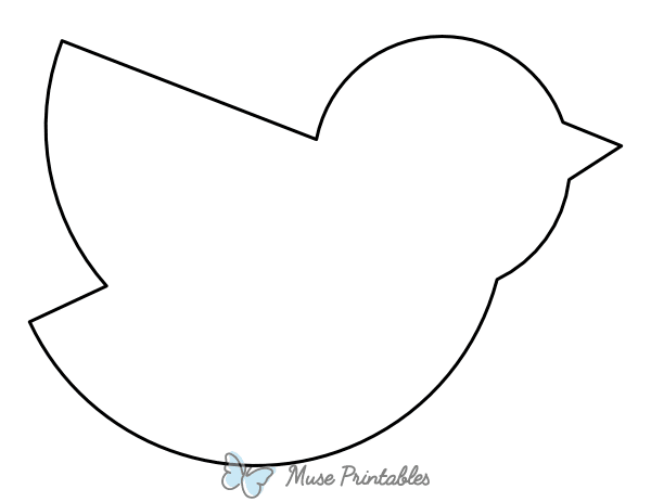 Blank Simple Bird Coloring Page