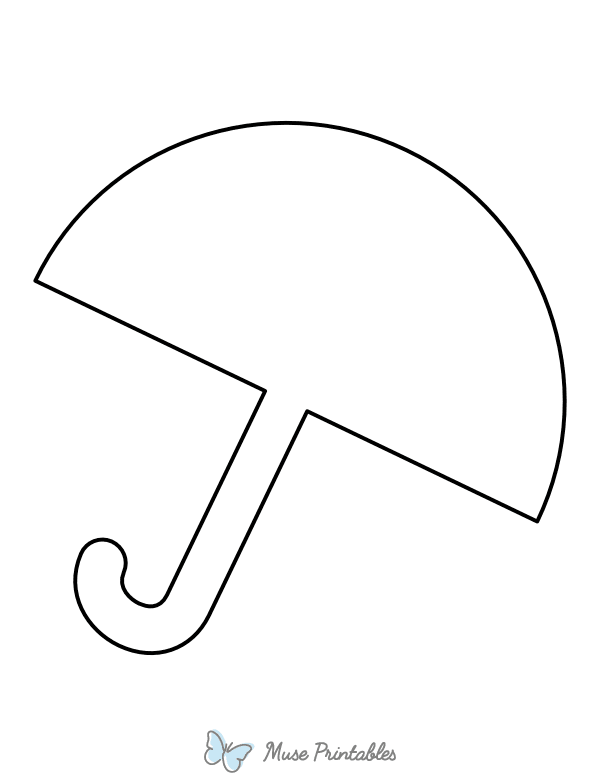 Blank Simple Umbrella Coloring Page