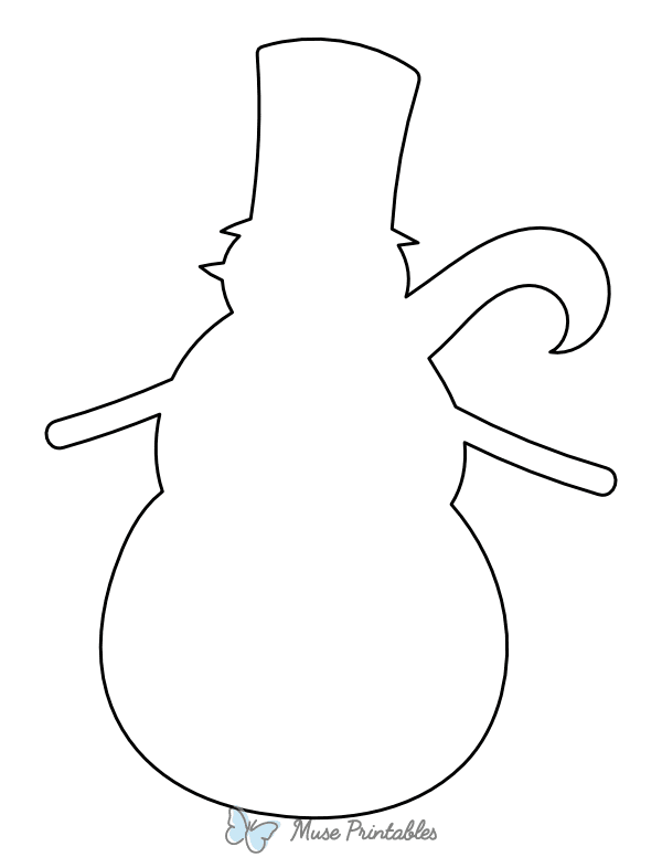 Blank Snowman With Top Hat Coloring Page