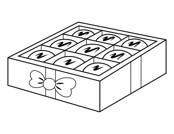 Box of Chocolates Coloring Page