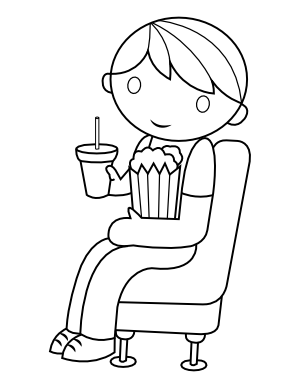 Boy At Theater Coloring Page