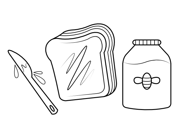 Bread and Honey Coloring Page