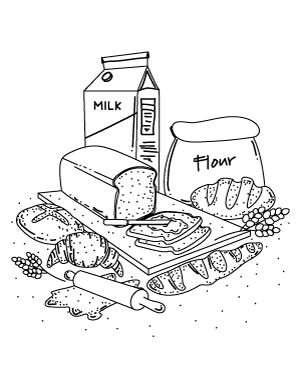 Bread Coloring Page