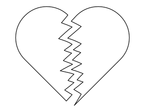 Broken Heart Coloring Page