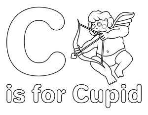 C Is for Cupid Coloring Page