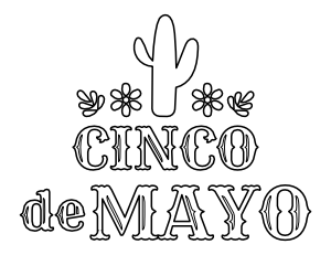 Cactus Cinco De Mayo Coloring Page