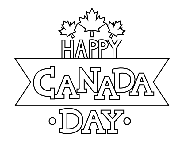Printable Canada Day Banner Coloring Page