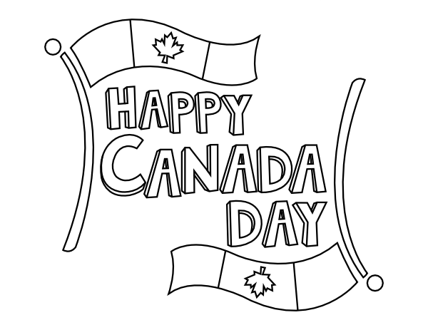 Canada Day Flag Coloring Page