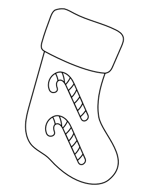 Candy Cane Christmas Stocking Coloring Page