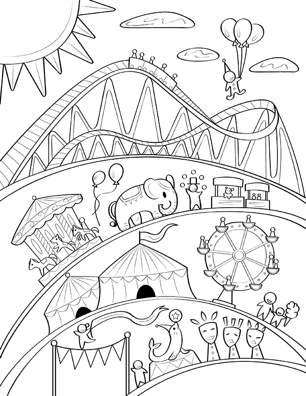 Printable Carnival Coloring Page