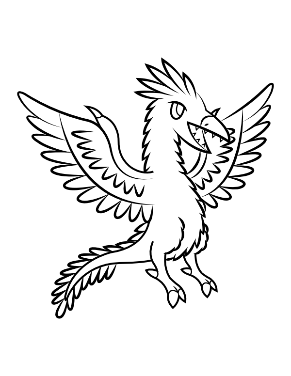 Cartoon Archaeopteryx Coloring Page