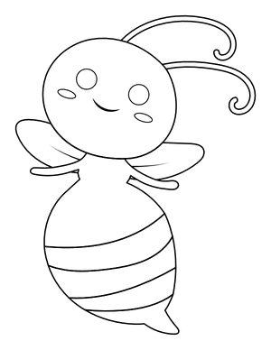 Cartoon Bee Coloring Page