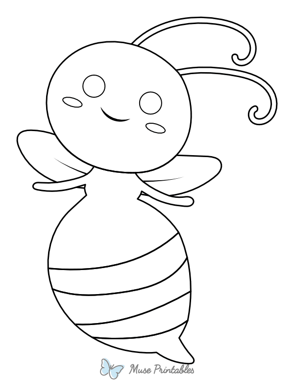 Cartoon Bee Coloring Page