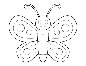 Cartoon Butterfly Coloring Page