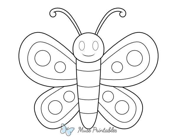 Cartoon Butterfly Coloring Page