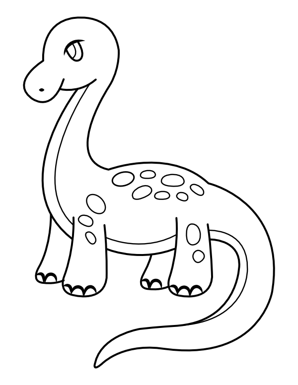 Cartoon Diplodocus Coloring Page
