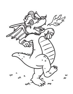 Cartoon Dragon Coloring Page
