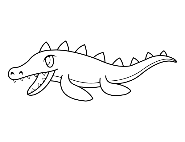 Cartoon Mausasaurus Coloring Page