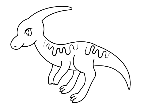 Cartoon Parasaurolophus Coloring Page