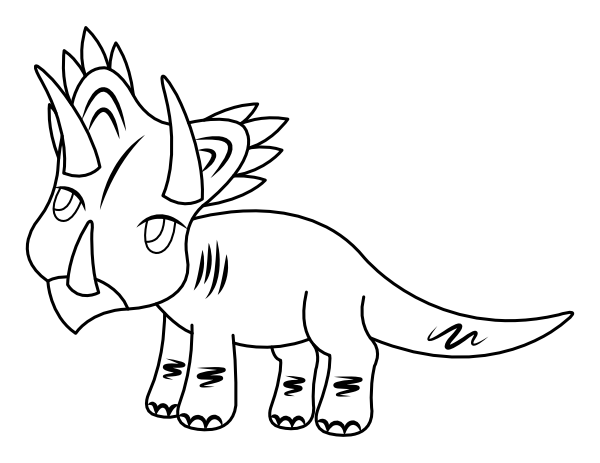 Cartoon Pentaceratops Coloring Page