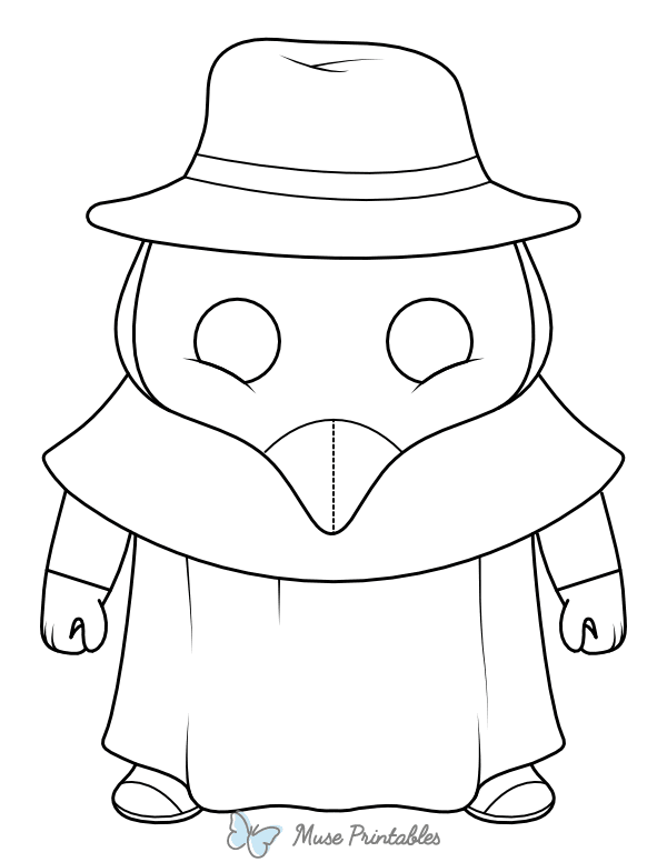 Cartoon Plague Doctor Coloring Page