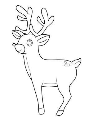 Cartoon Reindeer Coloring Page