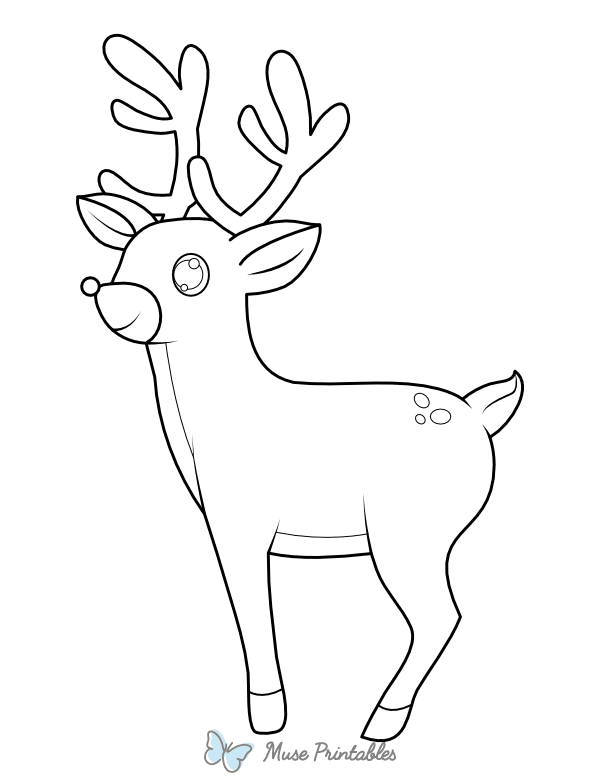 Cartoon Reindeer Coloring Page