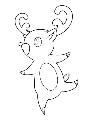 Cartoon Reindeer Dancing Coloring Page