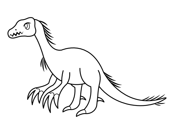 Cartoon Therizinosaurus Coloring Page