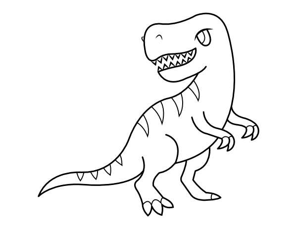 Cartoon Tyrannosaurus Rex Coloring Page