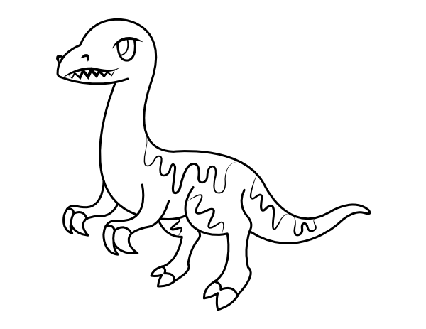 Cartoon Velociraptor Coloring Page