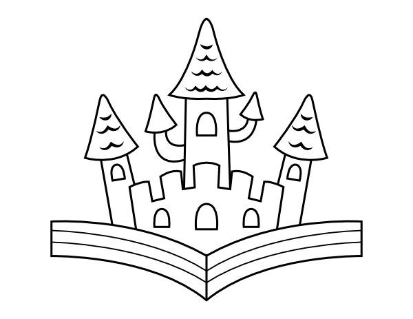 Castle Story Book Coloring Page