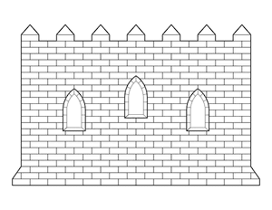 Castle Wall With Windows Coloring Page