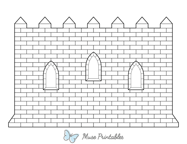 Castle Wall With Windows Coloring Page