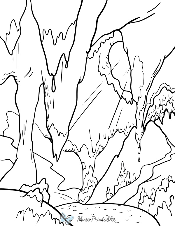 Cave Coloring Page