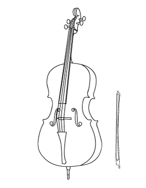 Cello Coloring Page