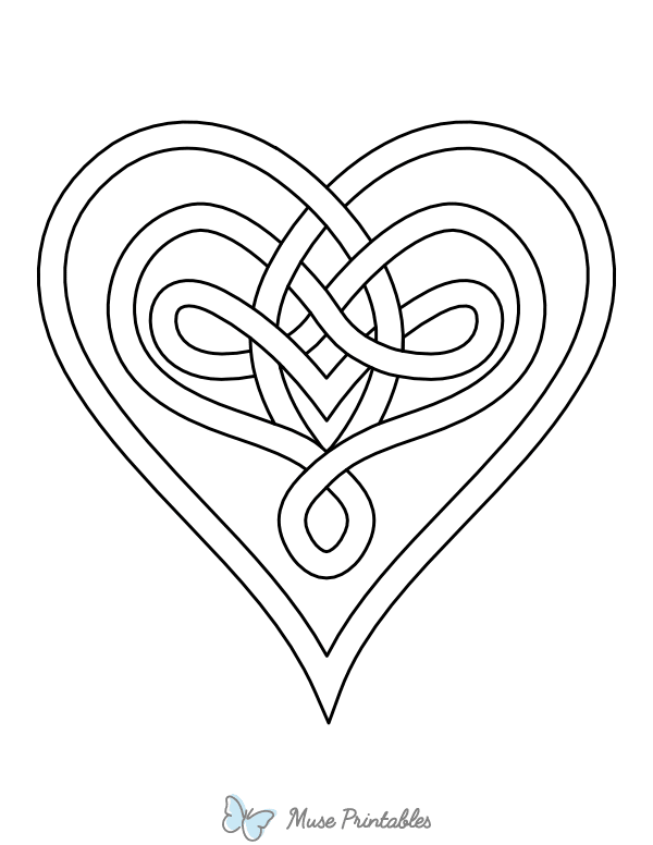 Celtic Knot Heart Coloring Page