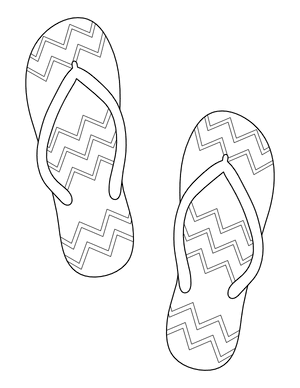 Chevron Flip Flops Coloring Page