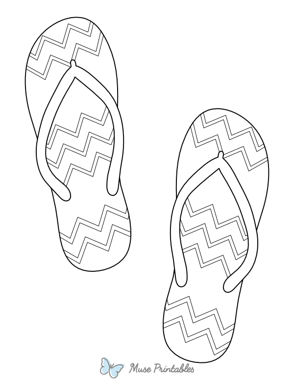 Chevron Flip Flops Coloring Page