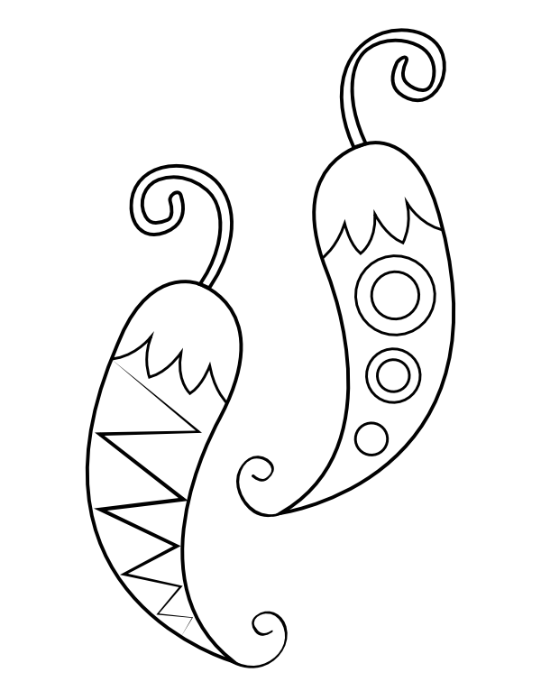 Chili Peppers Coloring Page