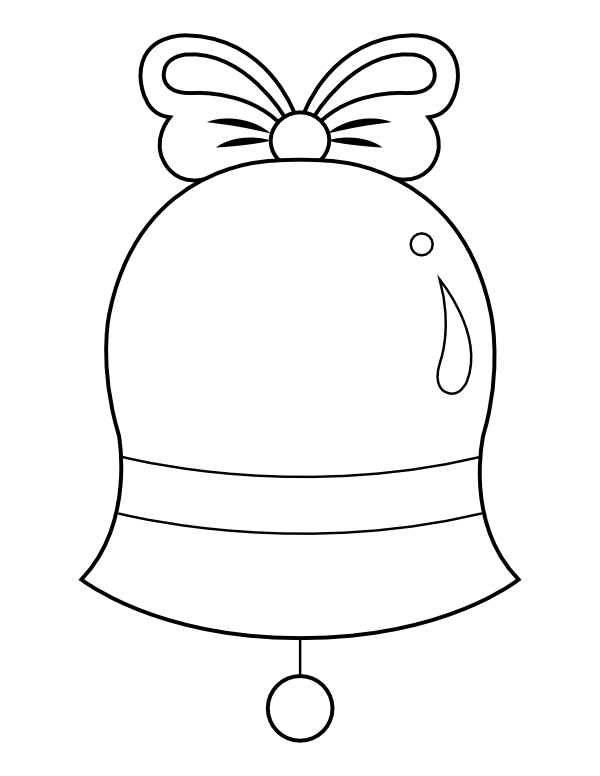 Printable Christmas Bell Coloring Page