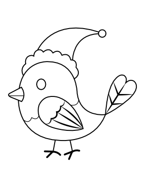 Christmas Bird Coloring Page