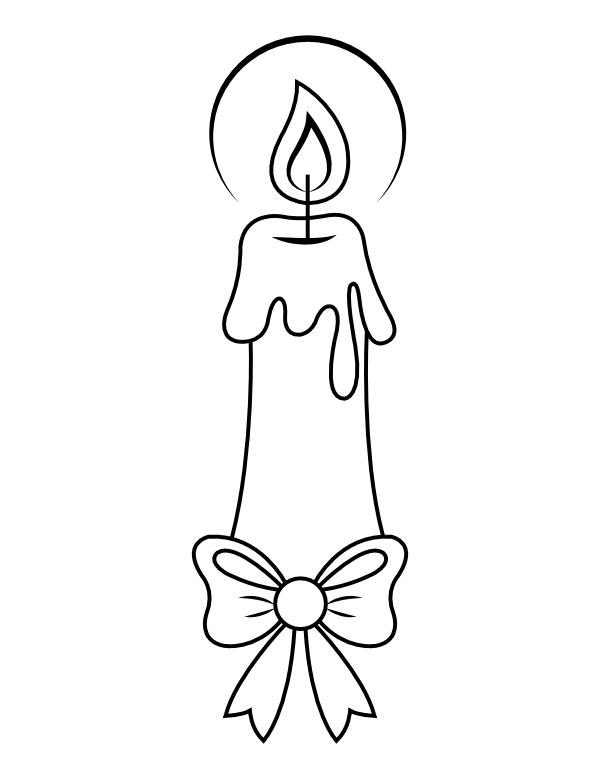 Christmas Candle Coloring Page