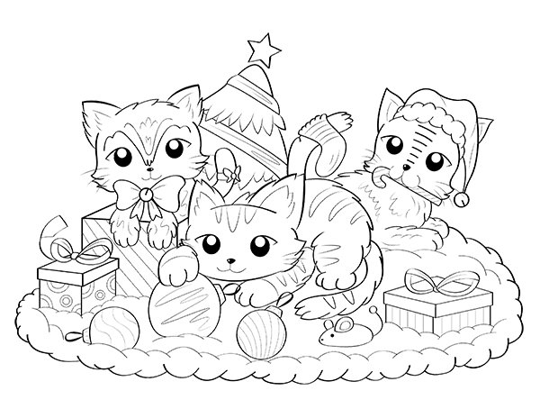 Free Coloring Page Cats 300 SVG PNG EPS DXF In Zip File