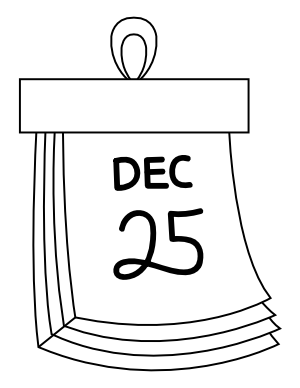 Christmas Day Calendar Coloring Page