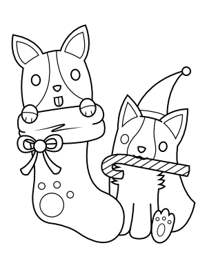 Christmas Dogs Coloring Page