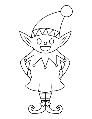 Christmas Elf Coloring Page