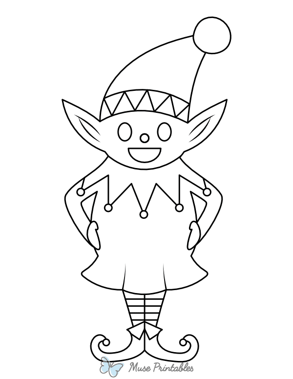 Christmas Elf Coloring Page