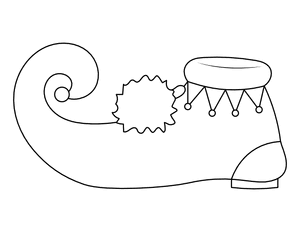 Christmas Elf Shoe Coloring Page