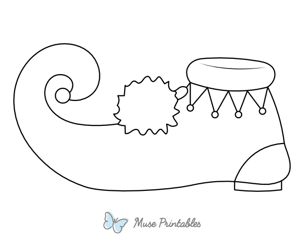 Christmas Elf Shoe Coloring Page